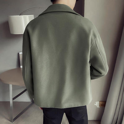 Men's Trench Coat Jacket Autumn And Winter Short Woolen Cloth