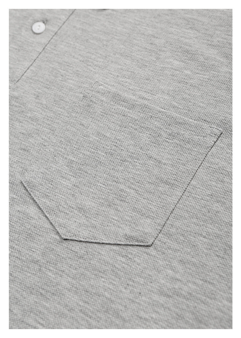 Heavy Space Cloth Lapel Polo Shirt Men's Short-sleeved T-shirt